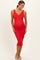 Red Notch Neckline Maternity Tank Dress