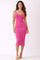 Hot Pink Notch Neckline Tank Dress