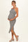 Black Striped Crisscross Back Maternity Dress