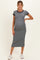 Heather Grey Colorblock Trim Maternity Midi Dress