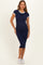 Navy Colorblock Trim Maternity Midi Dress