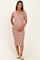 Light Pink Striped Henley Maternity Midi Dress