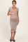 Ecru Striped Henley Maternity Midi Dress