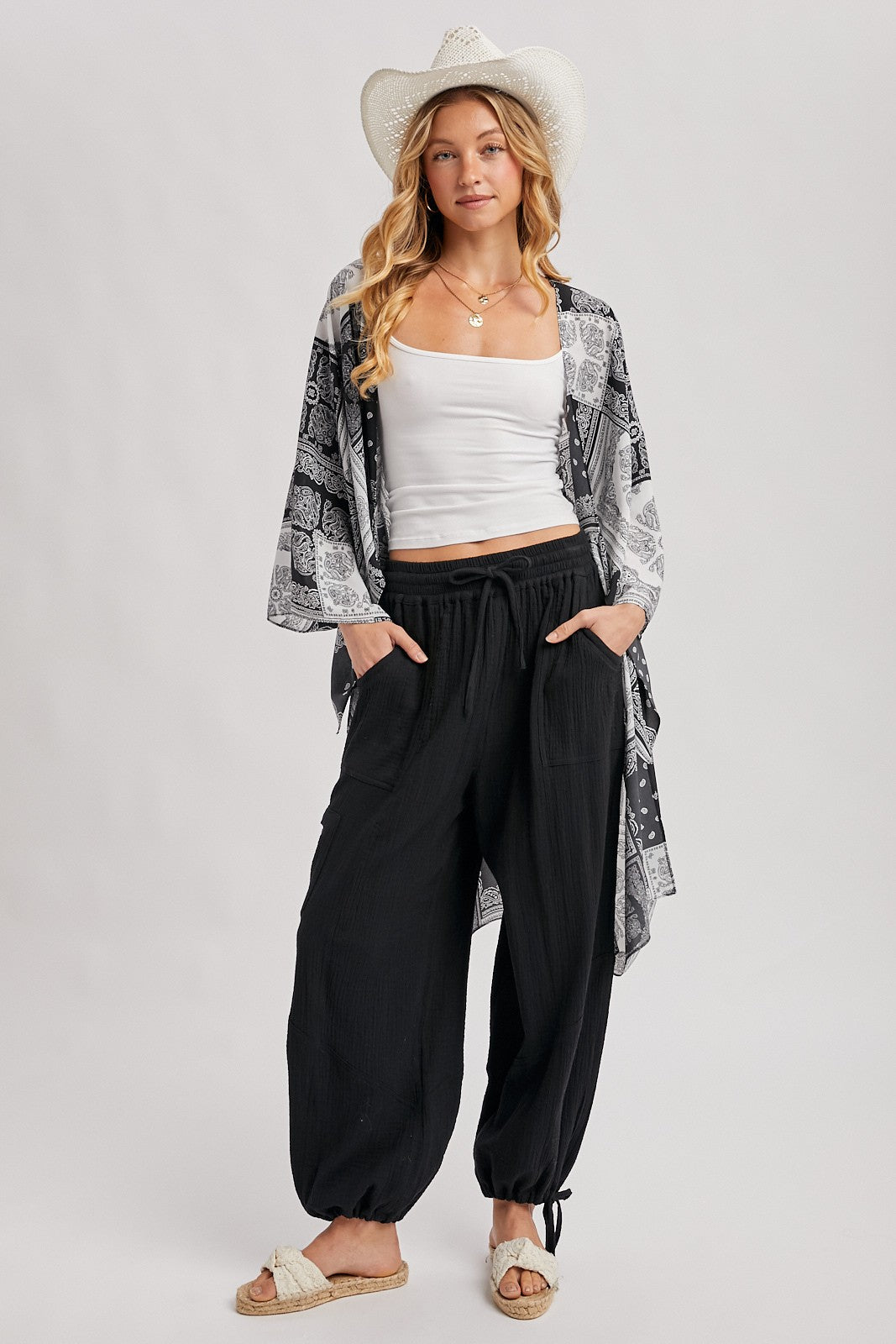 Black Tie Hem Maternity Pants