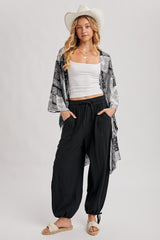 Black Tie Hem Maternity Pants