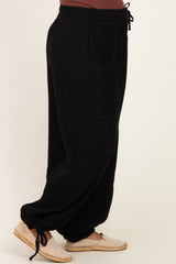 Black Tie Hem Maternity Pants