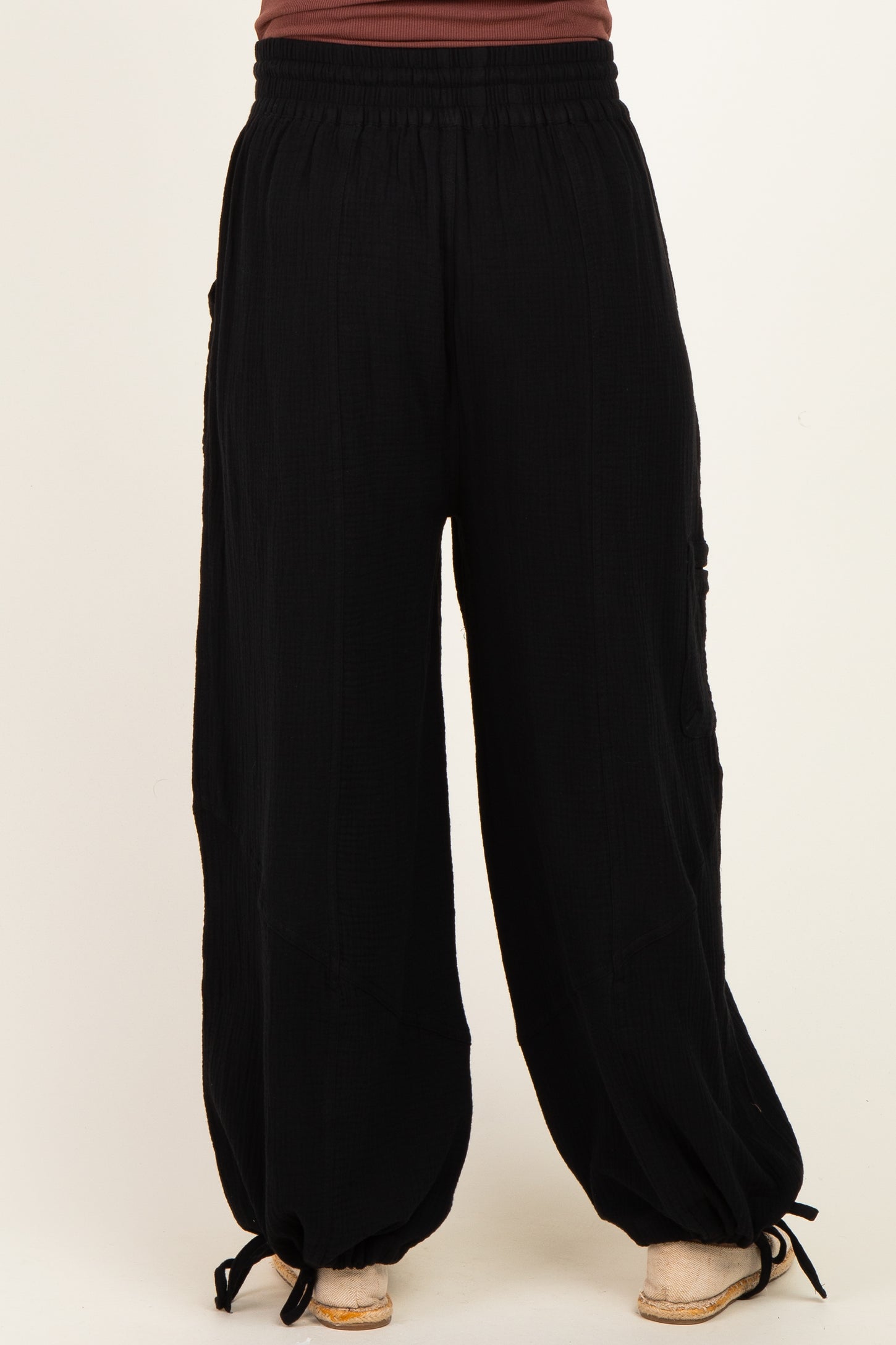 Black Tie Hem Maternity Pants
