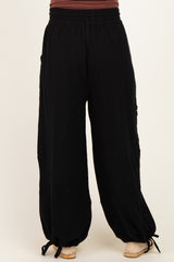 Black Tie Hem Maternity Pants