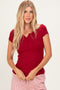 Merlot Short Sleeve Henley Top