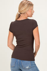 Hot Fudge Short Sleeve Henley Top