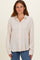 Light Taupe Brown Striped Relaxed Button-Up Shirt
