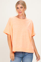 Neon Coral Oversized Short Sleeve Top