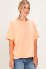 Neon Coral Oversized Short Sleeve Top