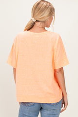 Neon Coral Oversized Short Sleeve Top