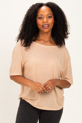 Latte Relaxed Fit Short Sleeve Top