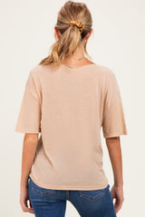 Latte Relaxed Fit Short Sleeve Maternity Top
