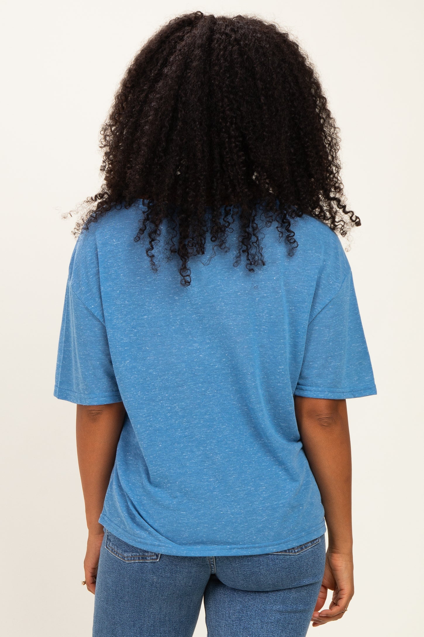 Blue Relaxed Fit Short Sleeve Top