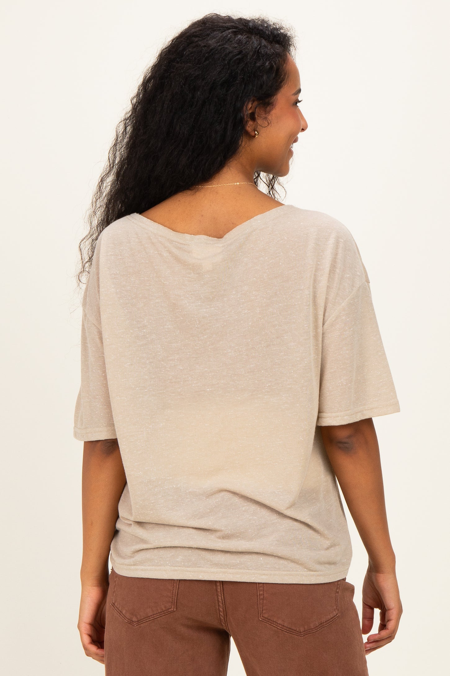 Light Olive Relaxed Fit Short Sleeve Maternity Top