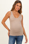Ash Mocha Sleeveless Fitted Maternity Tank Top