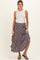 Purple Floral Smocked Waistband Round Hem Maternity Skirt