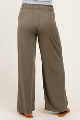 Olive Drawstring Waistband Maternity Pants