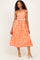 Orange Gingham Strapless Midi Dress