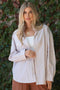 Mocha Stripe Striped Button-Down Maternity Shirt