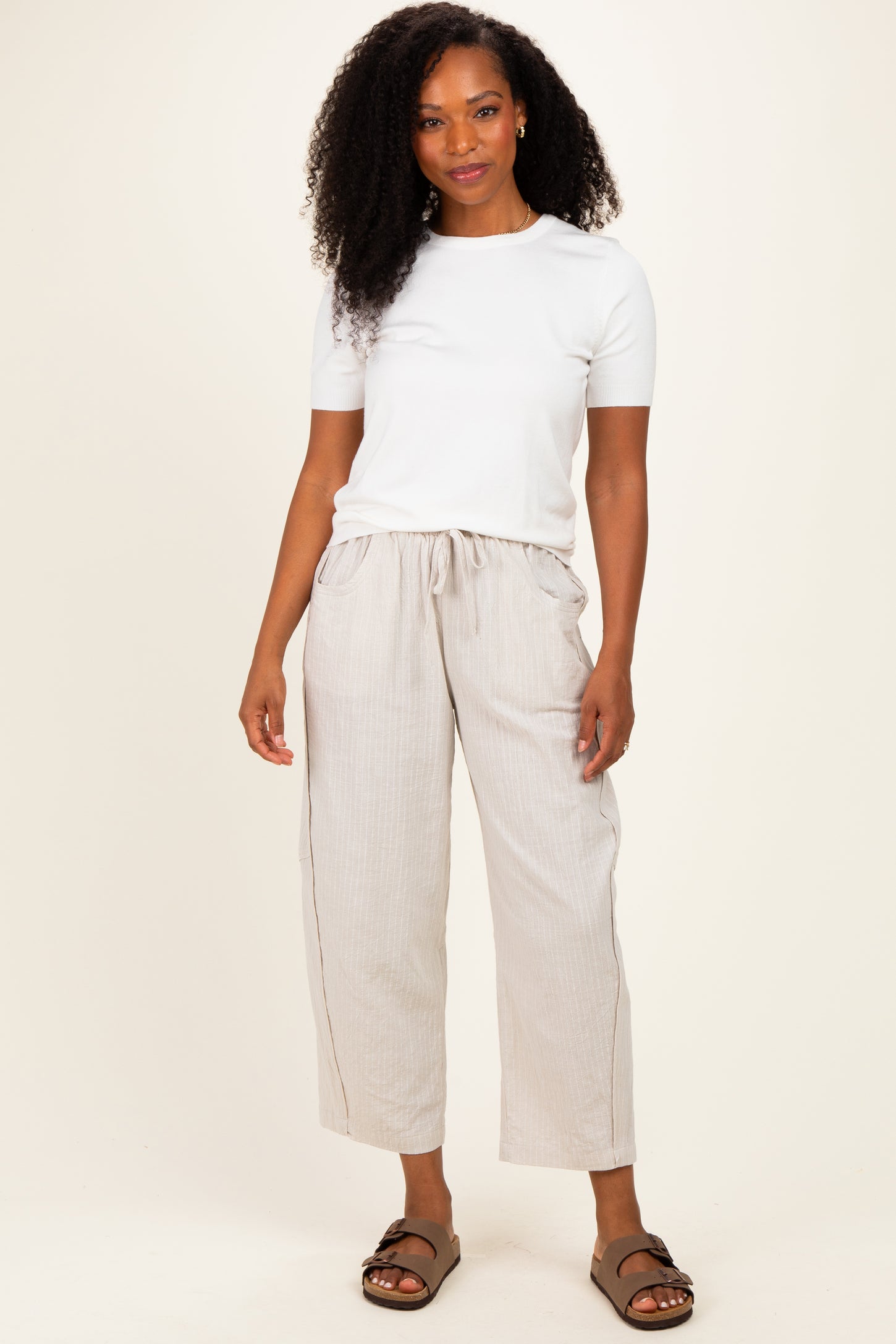Grey Textured Pants