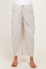 Grey Textured Maternity Pants