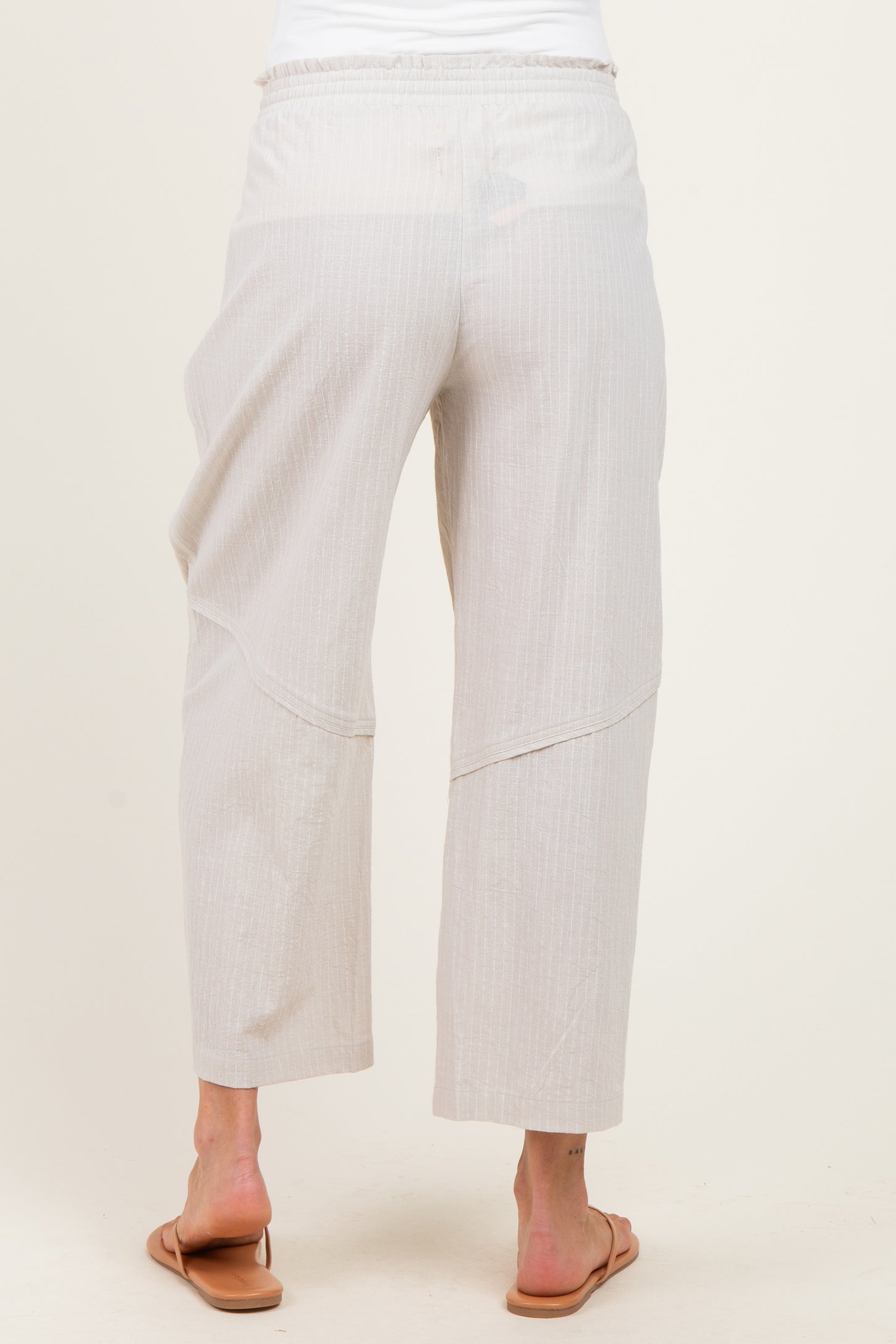 Grey Textured Maternity Pants