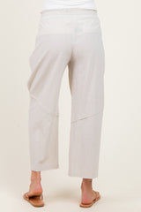 Grey Textured Maternity Pants