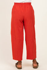 Red Textured Pants