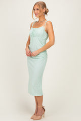 Mint Sleeveless Lace Midi Dress