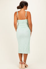 Mint Sleeveless Lace Maternity Midi Dress
