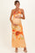 Peach Floral Deep V-Neck Maternity Maxi Dress