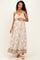 Beige Printed Cutout Tie Back Maternity Maxi Dress