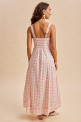 Pink Peony Floral Maxi Dress