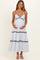 Off-White Printed Lace Tiered Maternity Maxi Dress