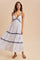 Off-White Printed Lace Tiered Maxi Dress