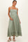 Light Olive Lace Ribbon Detail Maternity Maxi Dress