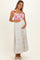 Off White Multi Floral Smocked Maternity Midi Dress