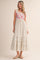 Off White Multi Floral Smocked Midi Dress