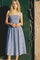 Blue Gingham Smocked Midi Dress