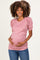 Mauve Floral Short Sleeve Ribbed Maternity Top