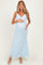 Light Blue Floral Sleeveless V-Neck Maternity Maxi Dress