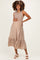 Beige Smocked And Tiered Maternity Maxi Dress