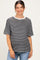 Black Ivory Stripe Relaxed Fit Maternity Tee
