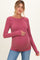 Mauve Ribbed Scoop Neck Long Sleeve Maternity Top