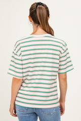 Green Multi Stripe Relaxed Maternity Tee