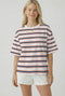 Navy Multi Stripe Relaxed Tee